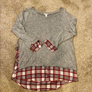 Grey and Plaid Long Sleeve